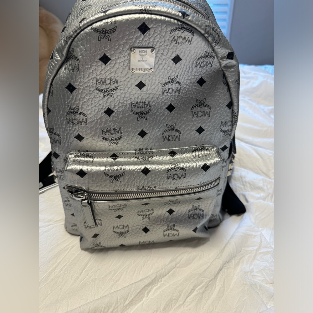 Silver stoned MCM BookBag